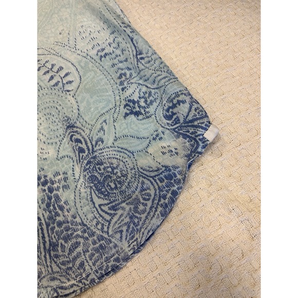 Tommy‎ Bahama 100% Linen Relax Men's L Blue Paisley Short Sleeve Shirt - Picture 8 of 13